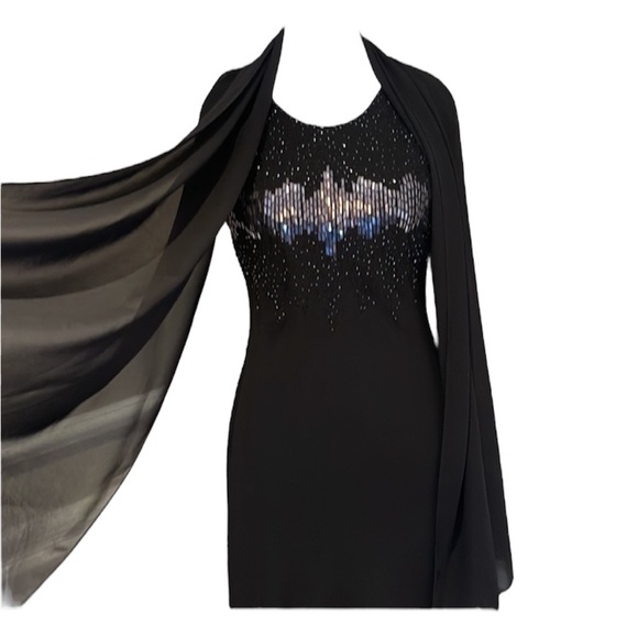 Cachet Black Evening Gown with beaded bodice - Picture 7 of 7